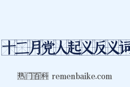 十二月党人起义反义词是什么意思的图片